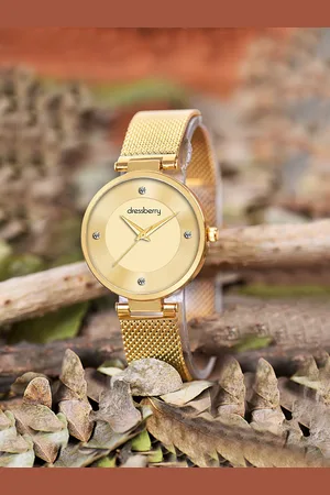 DressBerry Women Embellished Dial Reset Time Analogue Watch HOBDB-210-GD-GD