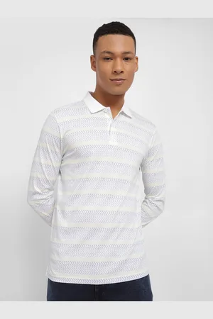 Allen Solly Men Striped Polo Collar Pockets T-shirt