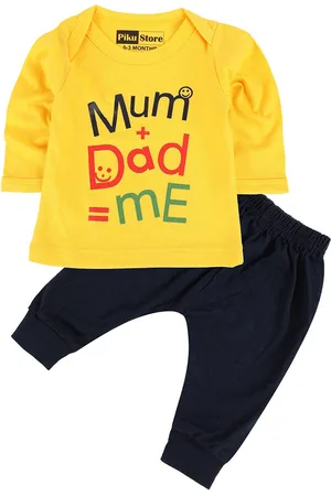 BAESD Infant Kids Typography Printed T-shirt with Pyjamas
