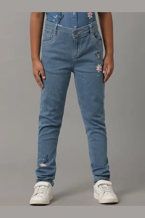 UNDER FOURTEEN ONLY Girls Skinny Fit Embroidered Jeans