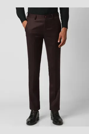 V Dot Men Mid-Rise Skinny Fit Formal Trousers