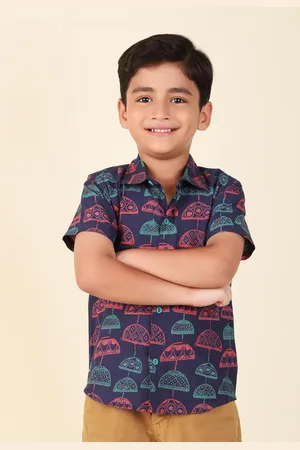 Fabindia Boys Abstract Printed Cotton Casual Shirt