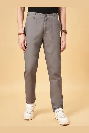 Buy Spiritus By Pantaloons Men Brown Slim Fit Solid Regular Trousers -  Trousers for Men 2526305 | Myntra