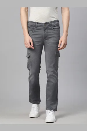 Rodamo Men Relaxed Fit Light Fade Stretchable Cargo Jeans