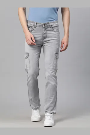 Rodamo Men Relaxed Fit Heavy Fade Stretchable Cargo Jeans