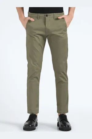 Flying Machine Men Straight Fit Mid-Rise Plain Cotton Chinos