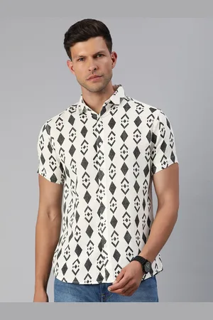 Majestic Men Classic Slim Fit Opaque Printed Cotton Casual Shirt
