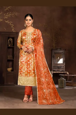 MANVAA Ethnic Motifs Printed Unstitched Dress Material