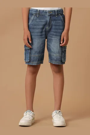 UNDER FOURTEEN ONLY Boys Washed Cotton Cargo Shorts