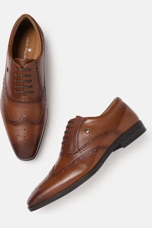 Louis Philippe Men Perforated Leather Formal Brogues