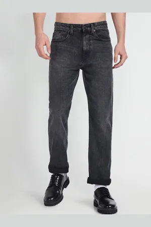Flying Machine Men Straight Fit Light Fade Clean Look Stretchable Jeans