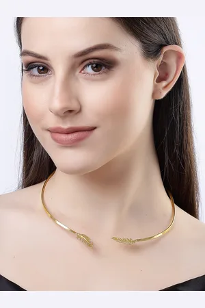 NVR Women Gold-plated Circular Choker Necklace