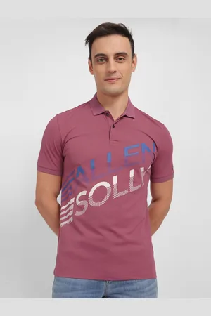 Allen Solly Men Typography Printed Polo Collar Pockets T-shirt