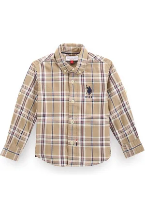 Ralph Lauren Boys Classic Tartan Checked Button Down Collar Twill Cotton Shirt