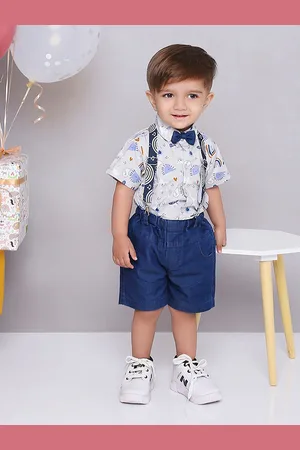 KID1 Boys Printed Pure Cotton Shirt With Shorts