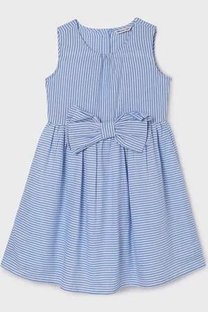Lifestyle Girls Striped Fit & Flare Bow Dress