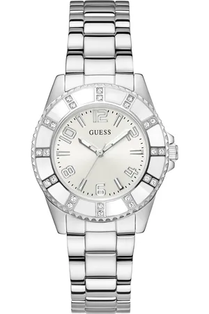 Guess Women Printed Dial & Stainless Steel Bracelet Style Straps Digital Watch U1391L1M