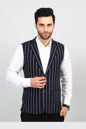 Wintage Striped Notched Lapel Modi Nehru Jackets