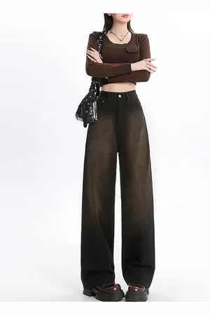LULU & SKY Women Wide Leg High-Rise Light Fade Jeans