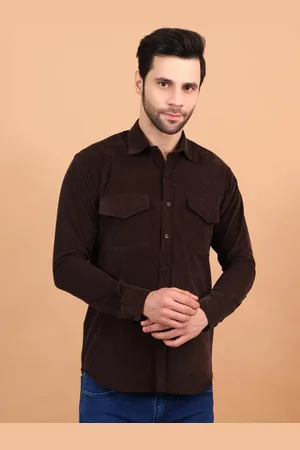Wintage Long Sleeves Corduroy Weave Cotton Casual Shirt