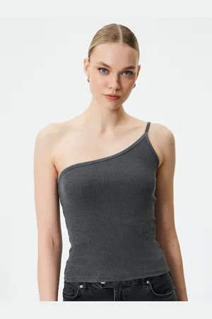 Koton One Shoulder Sleeveless Cotton Tank Top