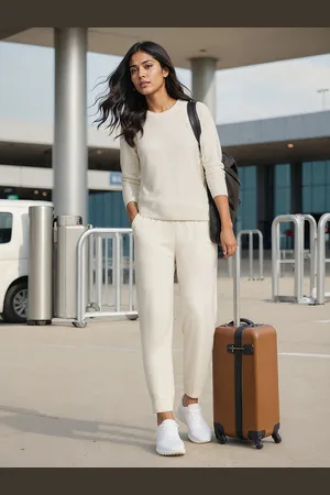 BlissClub Women Move All Day Relaxed-Fit Pure Cotton Track Pant