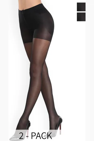 FIMBUL Pack Of 2 High-Rise Pantyhose Sheer Stockings