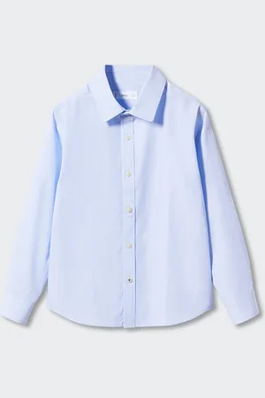 MANGO Boys Pinstriped Pure Cotton Shirt