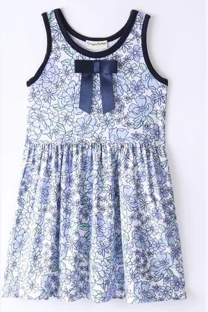 CrayonFlakes Girls Floral Printed Fit & Flare Dress