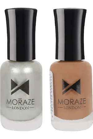 Moraze Set of 2 Sparkling Silver Nude & Cocoa Nude Nail Polish
