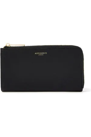 Accessorize London Women Black Zip Around Wallet