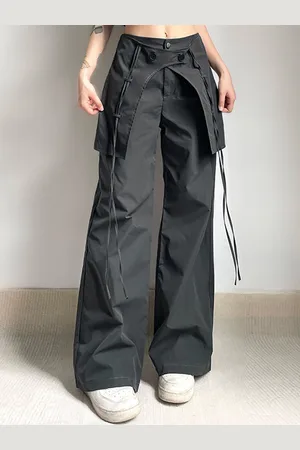 LULU & SKY Women Flared Low-Rise Trousers