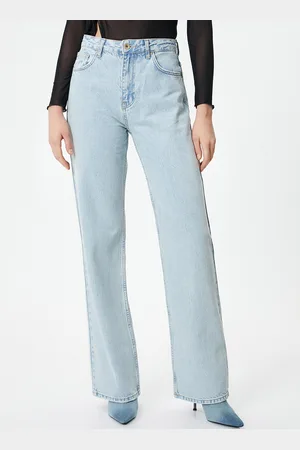 Koton Women Straight Fit High-Rise Pure Cotton Jeans