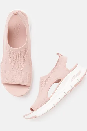 Skechers Women Pink Arch Fit - City Catch Open Toe Flats