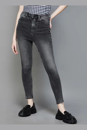 Lifestyle Women Skinny Fit Clean Look Heavy Fade Cropped Jeans