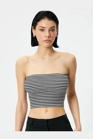 Koton Striped Cotton Tube Crop Top