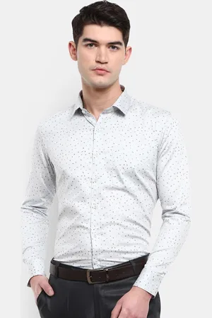 V-Mart Men Blue & Black Standard Printed Cotton Formal Shirt