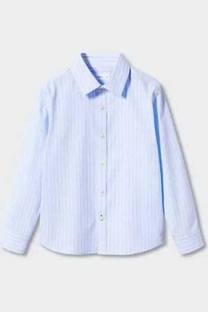 MANGO Boys Pure Cotton Striped Shirt