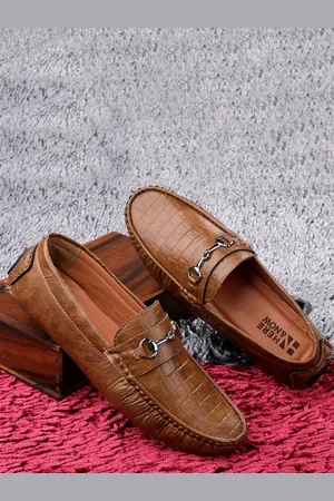 HERE&NOW Men Textured Horsebit Loafers