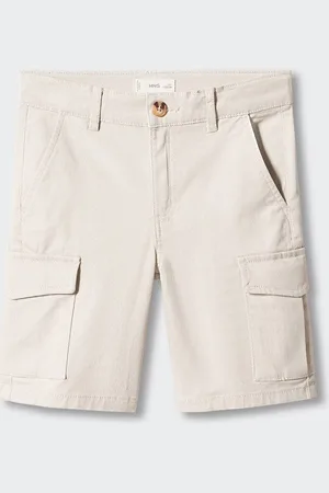 MANGO Boys Mid-Rise Straight Fit Stretchable Bermuda Cargo Shorts