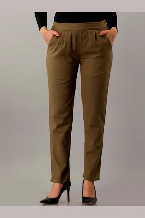 HERE&NOW Women Relaxed Pleated Cotton Trousers