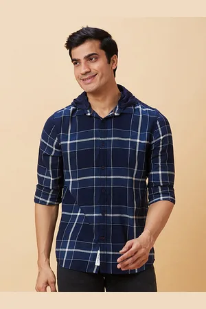 Being Human Slim Fit Tartan Checks Hooded Casual Shirt