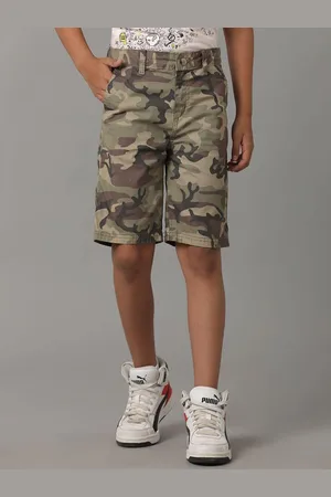 UNDER FOURTEEN ONLY Boys Camouflage Printed Cotton Cargo Shorts