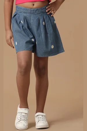 UNDER FOURTEEN ONLY Girls Floral Mid-Rise Cotton Shorts