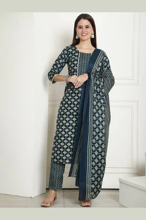 Rajnandini Ethnic Motifs Printed Kurta & Trousers With Dupatta