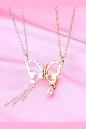 EL REGALO Set Of 2 Artificial Beads Studded Chains