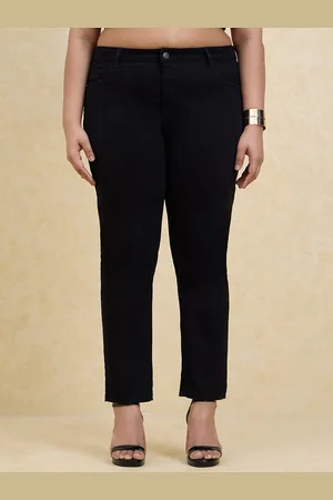 20Dresses Women Plus Size Black Slim Fit High-Rise Clean Look Stretchable Jeans