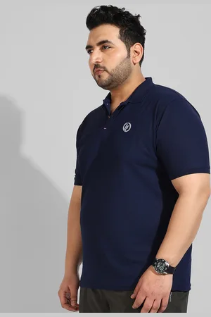 Instafab Men Plus Size Polo Collar Flex T-shirt