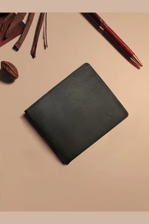 Hidesign Men Black Textured Leather Two Fold Wallet