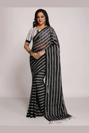 Buy WoodenTant Woven Jamdani Cotton Silk Grey Sarees Online @ Best Price In  India | Flipkart.com